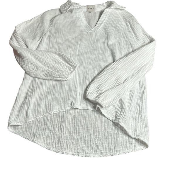 CHARLI Selina cotton set,crinkle sheer top,matching wide leg pants,PTP 22” Italy - Picture 12 of 14